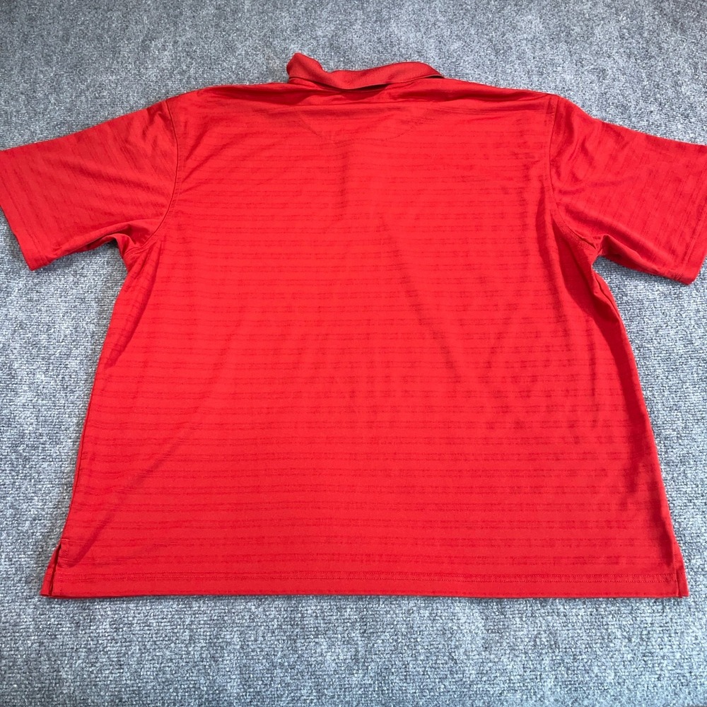 PGA Tour Golf Polo Shirt Mens 2XL Red Short Sleeve‎ Striped Performance Stretch - Picture 7 of 11